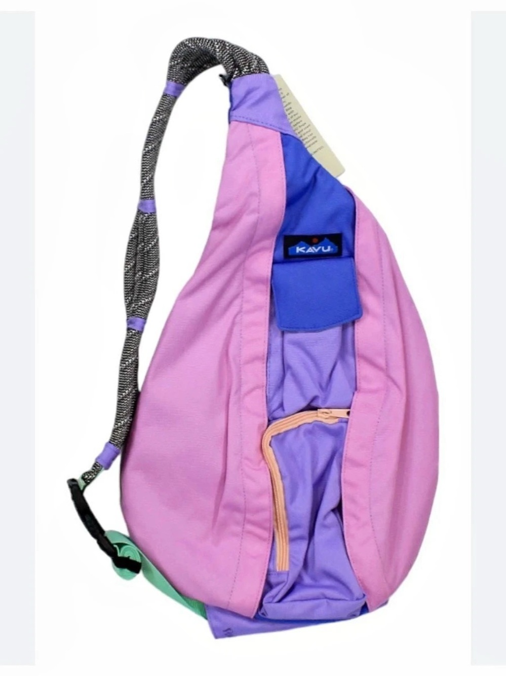 KAVU Rope Bag Sling Crossbody in Pink & Purple